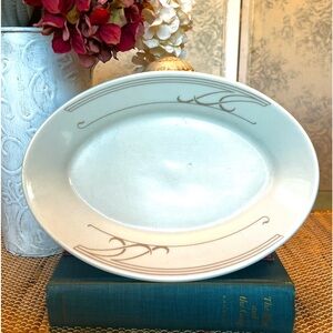 Vintage Homer Laughlin “Grassland Beige” Oval Platter, 11.5”